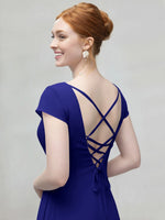 Flowy Ruffle Sheath Bridesmaid Dress 