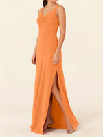 Chiffon Bridesmaid Dress with Slit 