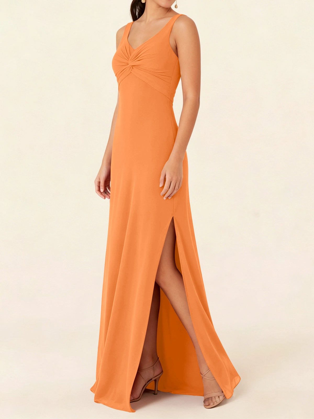 Chiffon Bridesmaid Dress with Slit 