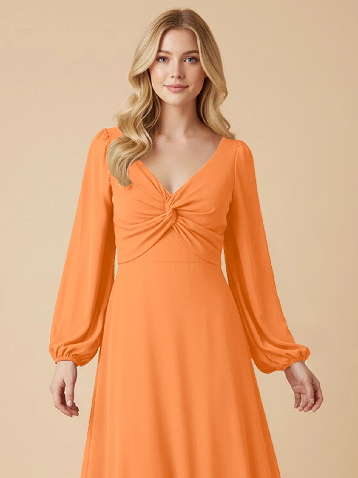A-line Bridesmaid Dress with Long Sleeves 