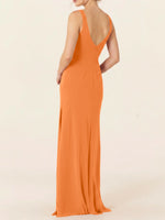 Chiffon Bridesmaid Dress with Slit 