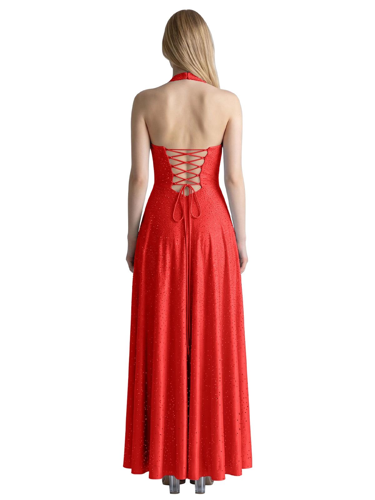 Halter Beaded Prom Dress 