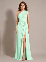 One-Shoulder Prom Dress with Slit