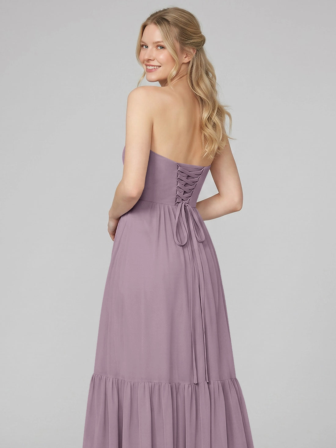 Strapless Bridesmaid Dress with Slit 