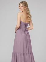 Strapless Bridesmaid Dress with Slit 