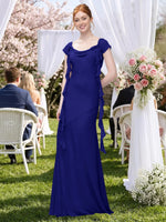 Flowy Ruffle Sheath Bridesmaid Dress 