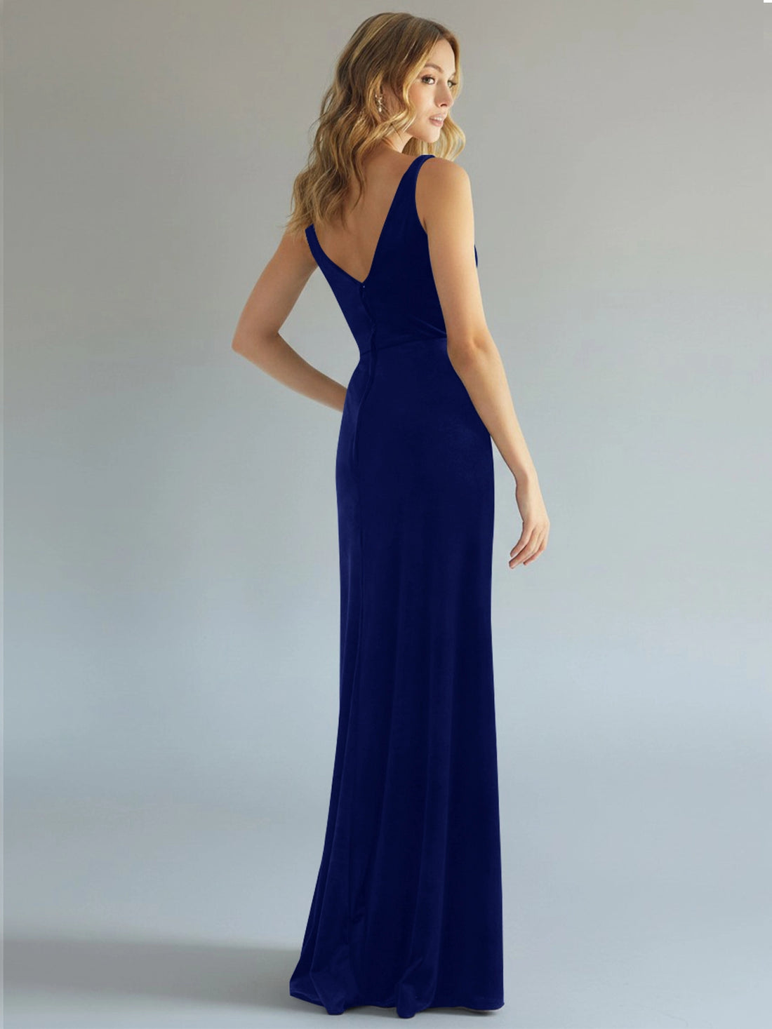 Velvet Bridesmaid Dress with Slit 