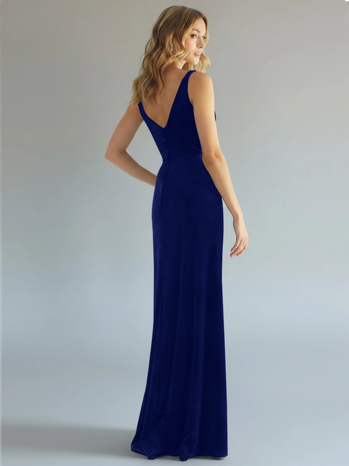 Velvet Bridesmaid Dress with Slit 