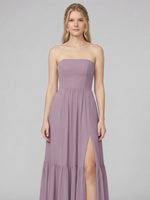 Strapless Bridesmaid Dress with Slit 