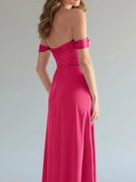 Off-the-Shoulder Slit Bridesmaid Dress 