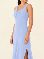 Chiffon Bridesmaid Dress with Slit 