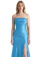 Strapless Ruched Bodice Prom Dress 