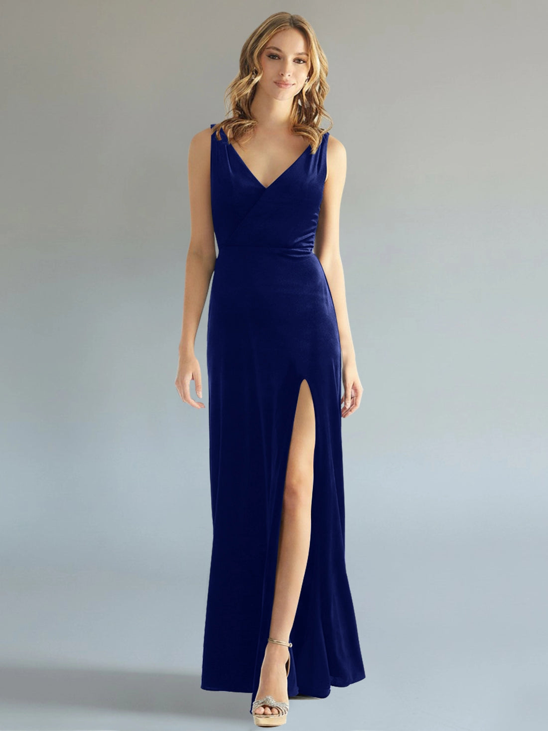 Velvet Bridesmaid Dress with Slit 