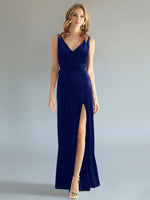 Velvet Bridesmaid Dress with Slit 