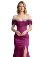 Corset Beaded Trumpet Prom Dress 