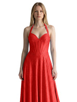 Halter Beaded Prom Dress 