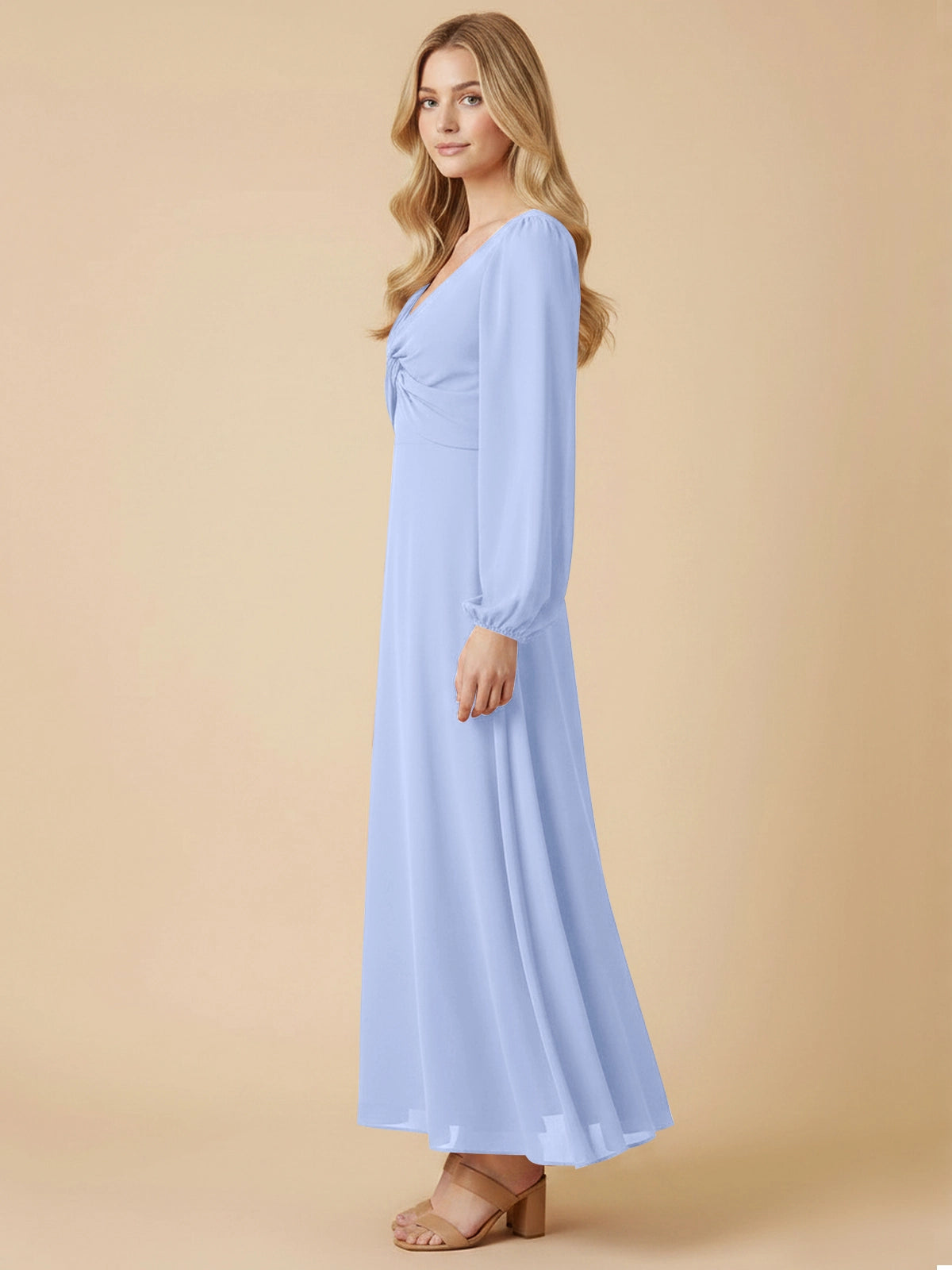 A-line Bridesmaid Dress with Long Sleeves 