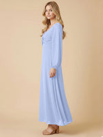 A-line Bridesmaid Dress with Long Sleeves 