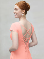 Flowy Ruffle Sheath Bridesmaid Dress 