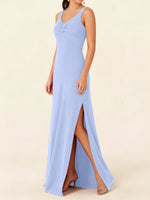Chiffon Bridesmaid Dress with Slit 