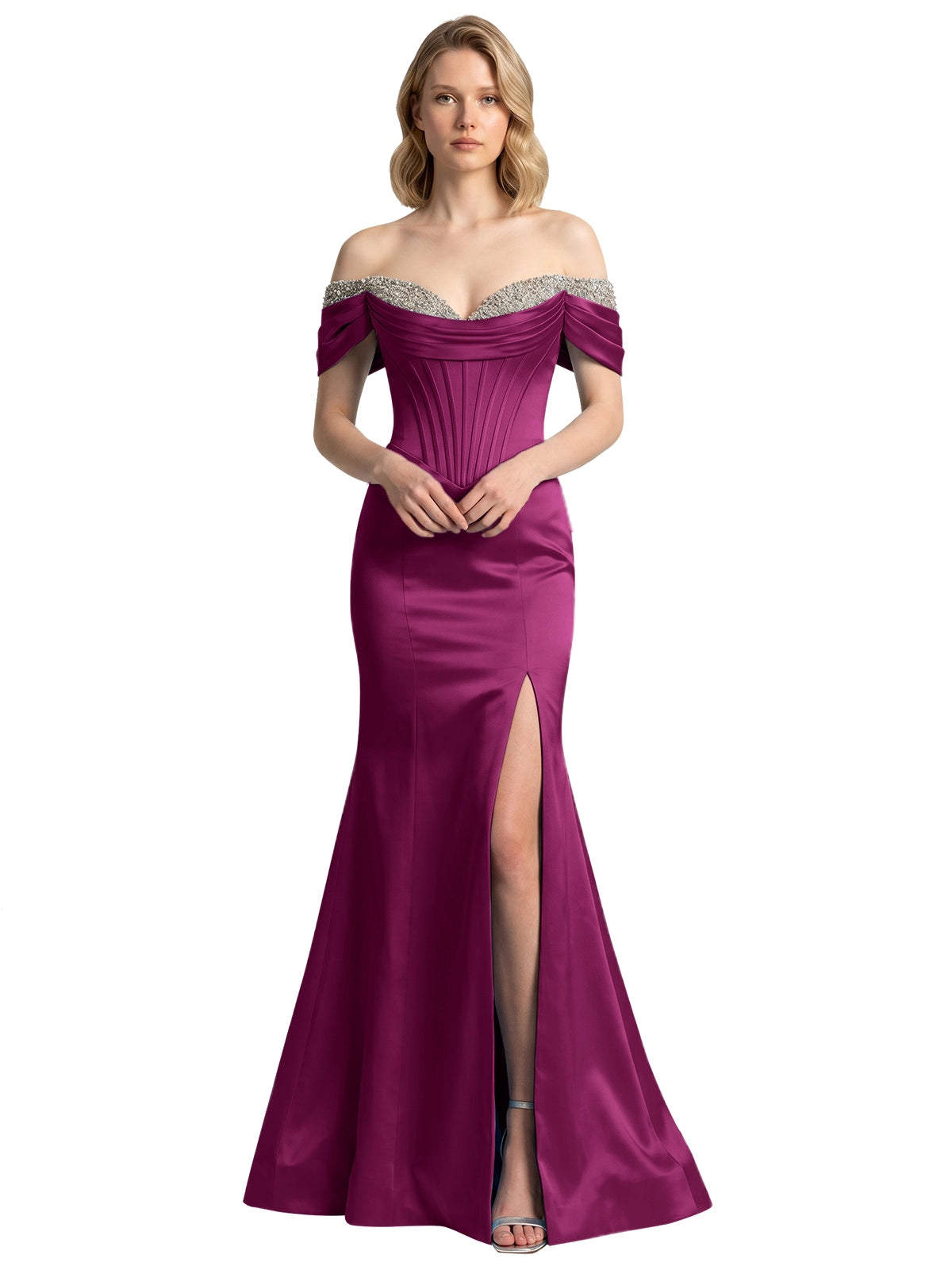 Corset Beaded Trumpet Prom Dress 