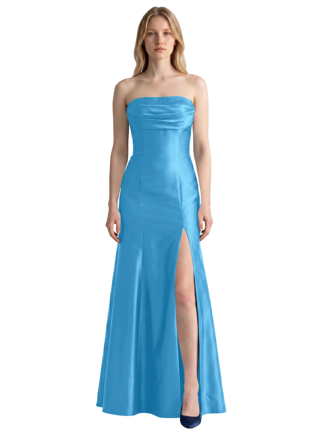 Strapless Ruched Bodice Prom Dress 