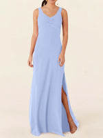 Chiffon Bridesmaid Dress with Slit 