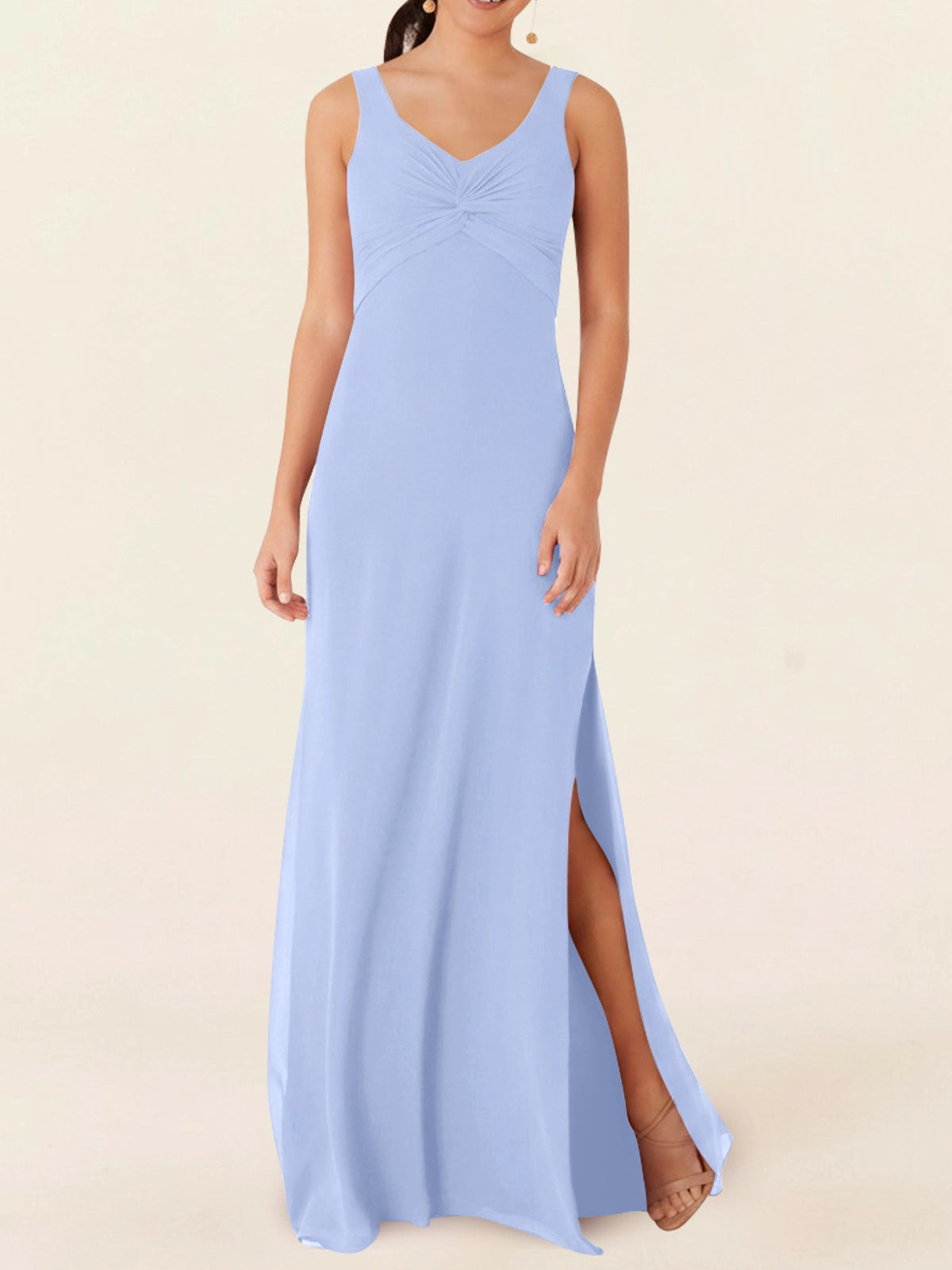 Chiffon Bridesmaid Dress with Slit 