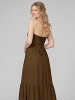 Strapless Bridesmaid Dress with Slit 