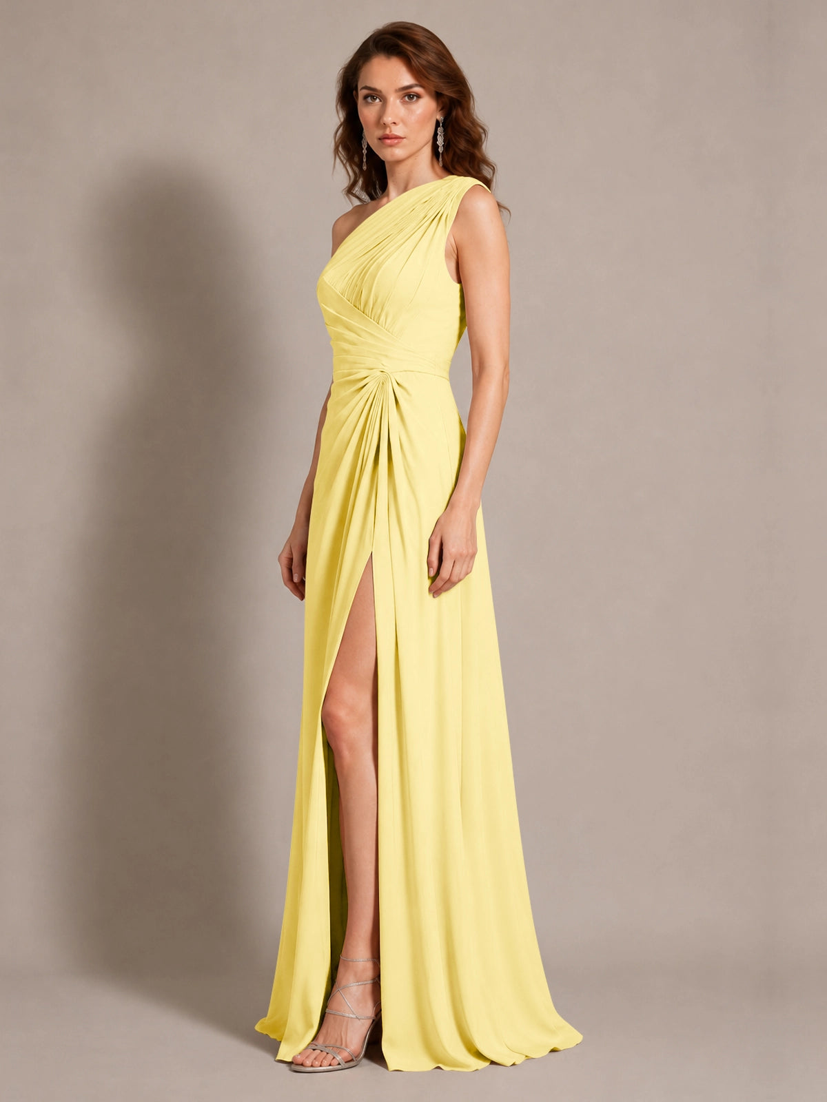 One-Shoulder Prom Dress with Slit