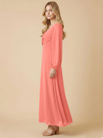 A-line Bridesmaid Dress with Long Sleeves 
