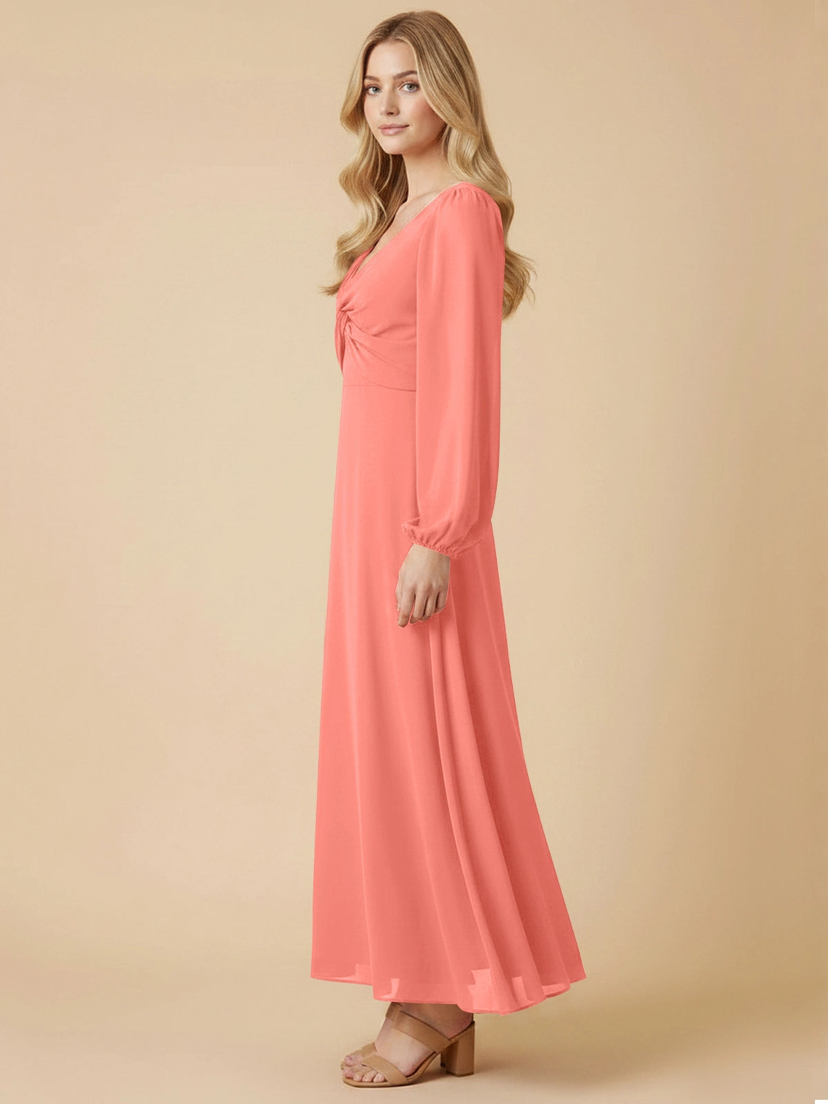 A-line Bridesmaid Dress with Long Sleeves 