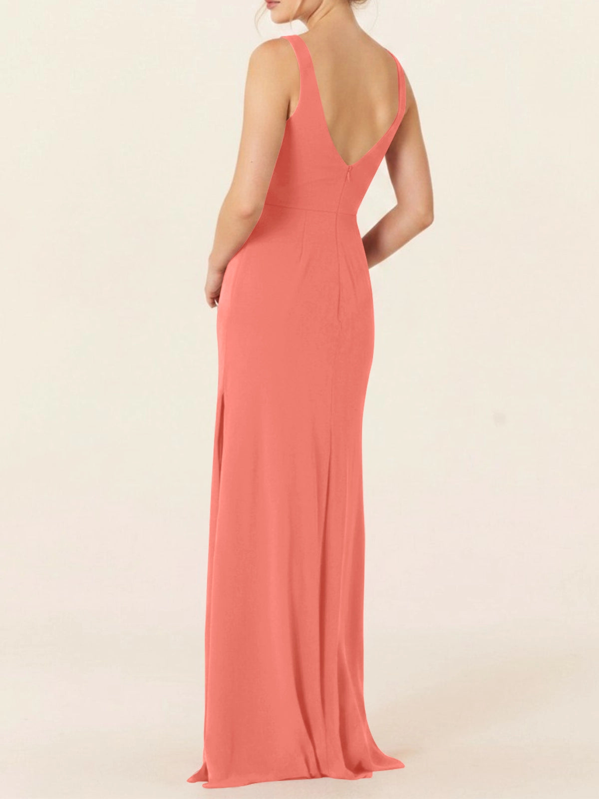 Chiffon Bridesmaid Dress with Slit 