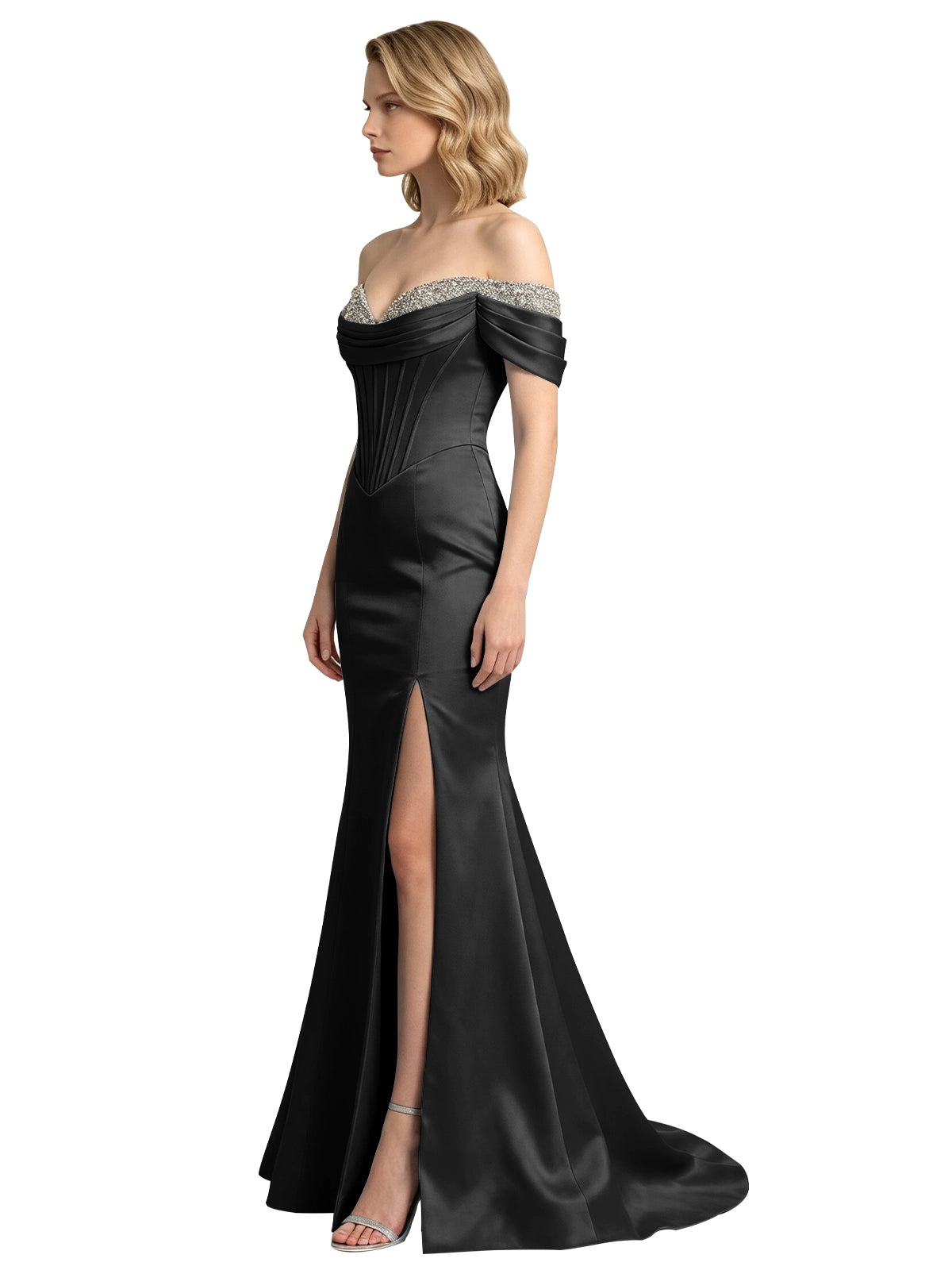 Corset Beaded Trumpet Prom Dress 