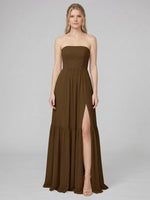 Strapless Bridesmaid Dress with Slit 