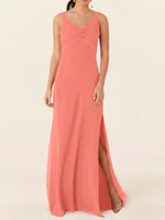 Chiffon Bridesmaid Dress with Slit 