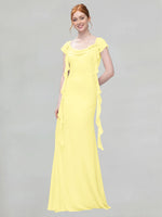 Flowy Ruffle Sheath Bridesmaid Dress 