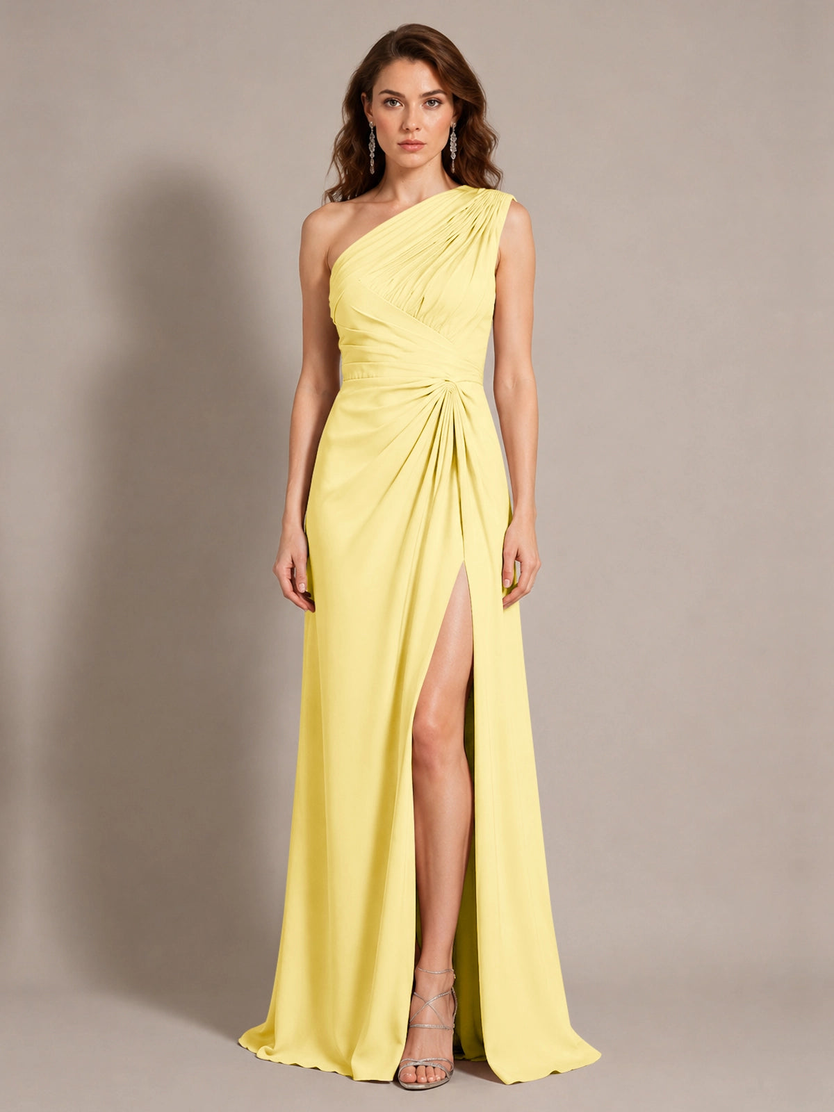 One-Shoulder Prom Dress with Slit