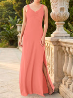 Chiffon Bridesmaid Dress with Slit 