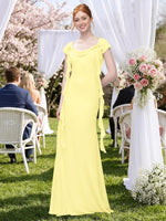 Flowy Ruffle Sheath Bridesmaid Dress 
