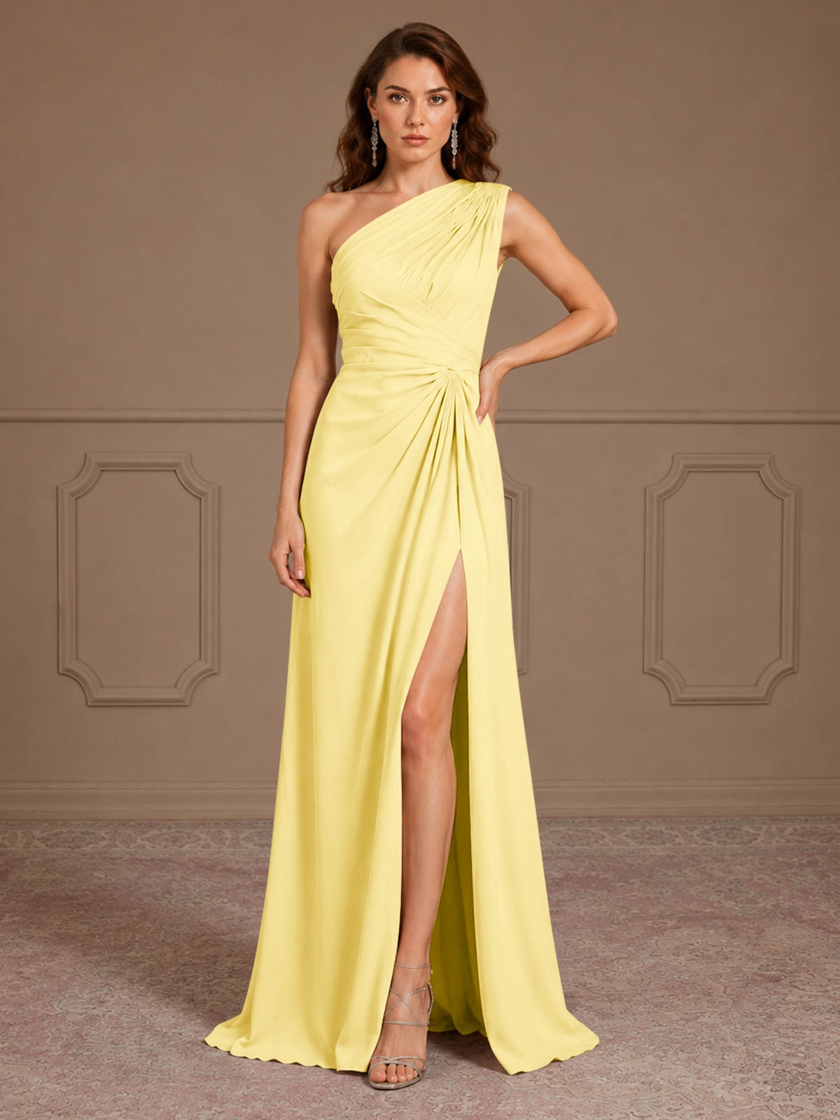 One-Shoulder Prom Dress with Slit