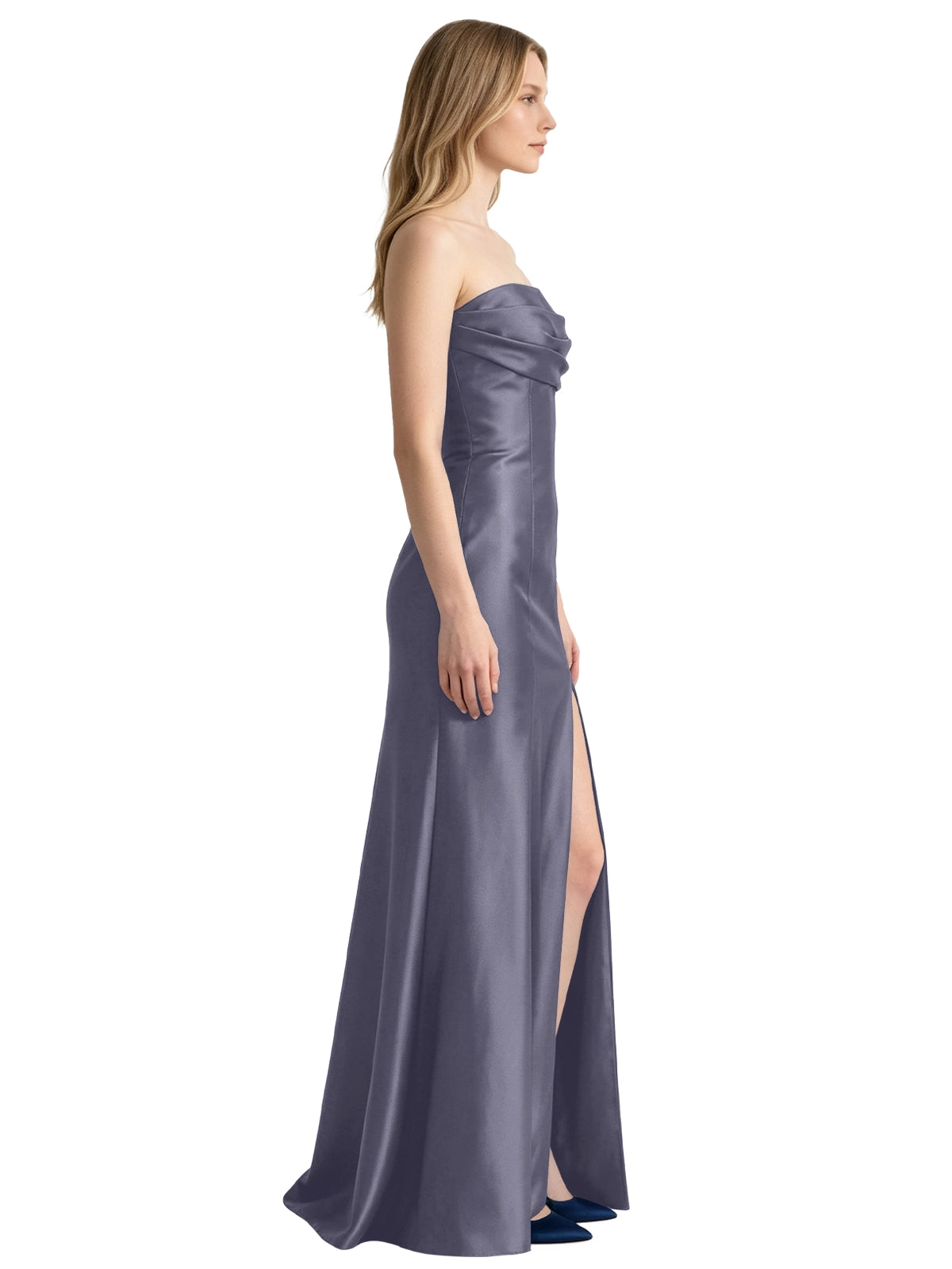 Strapless Ruched Bodice Prom Dress 
