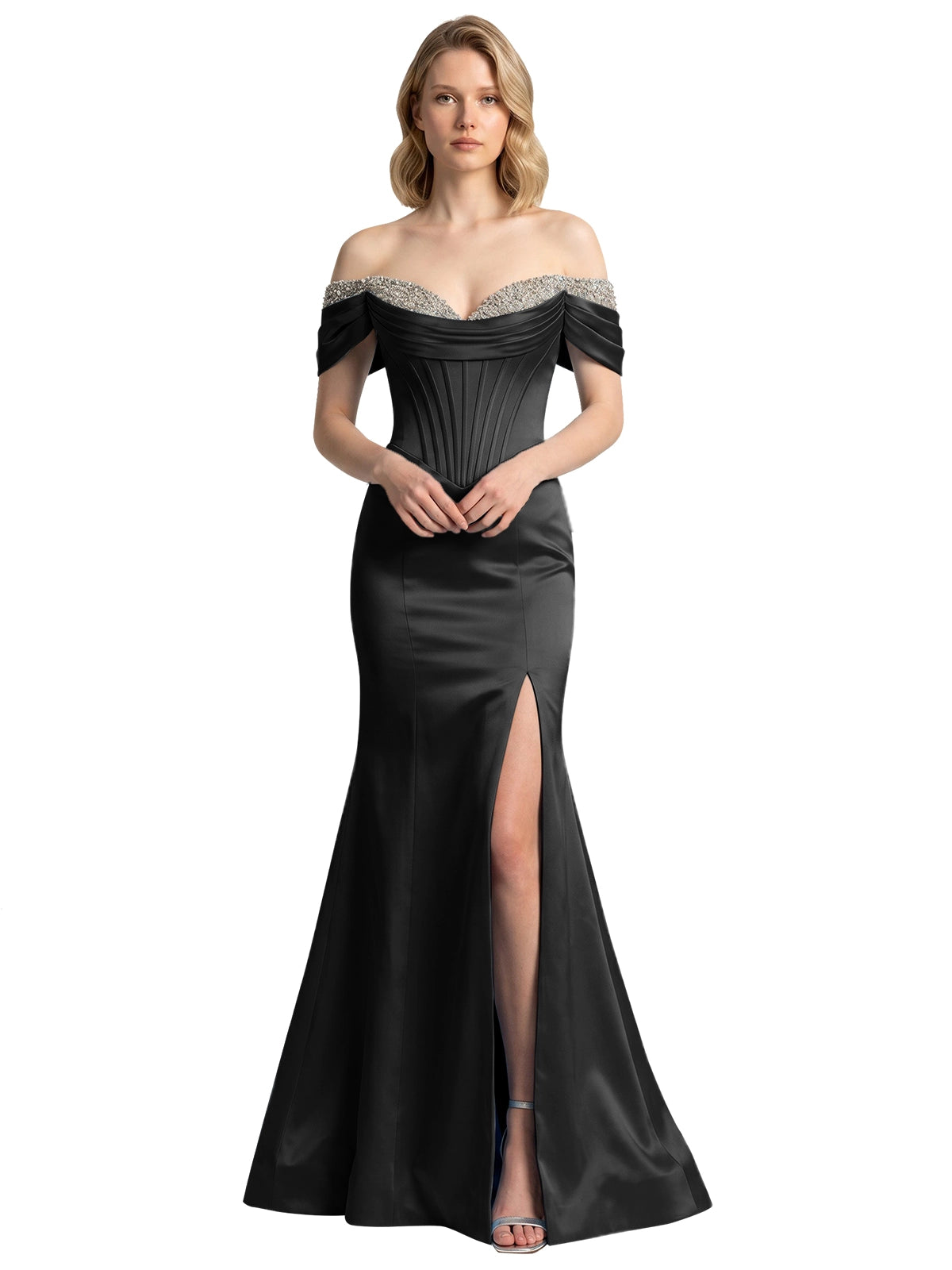 Corset Beaded Trumpet Prom Dress 