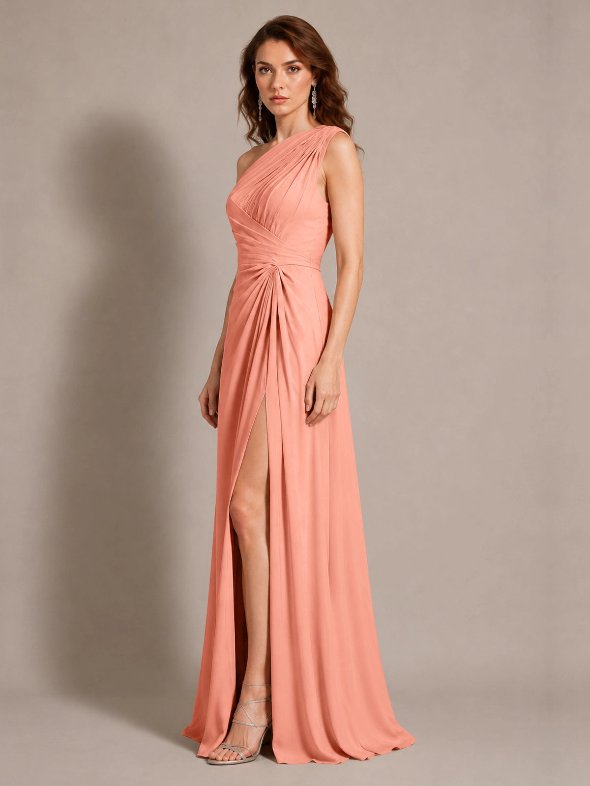 One-Shoulder Prom Dress with Slit