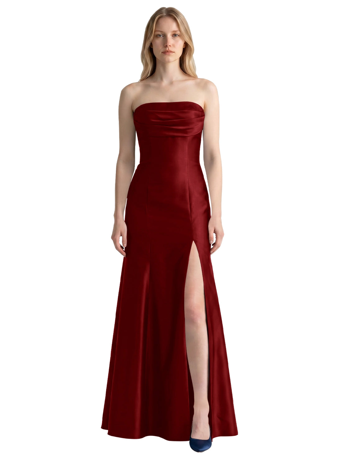 Strapless Ruched Bodice Prom Dress 