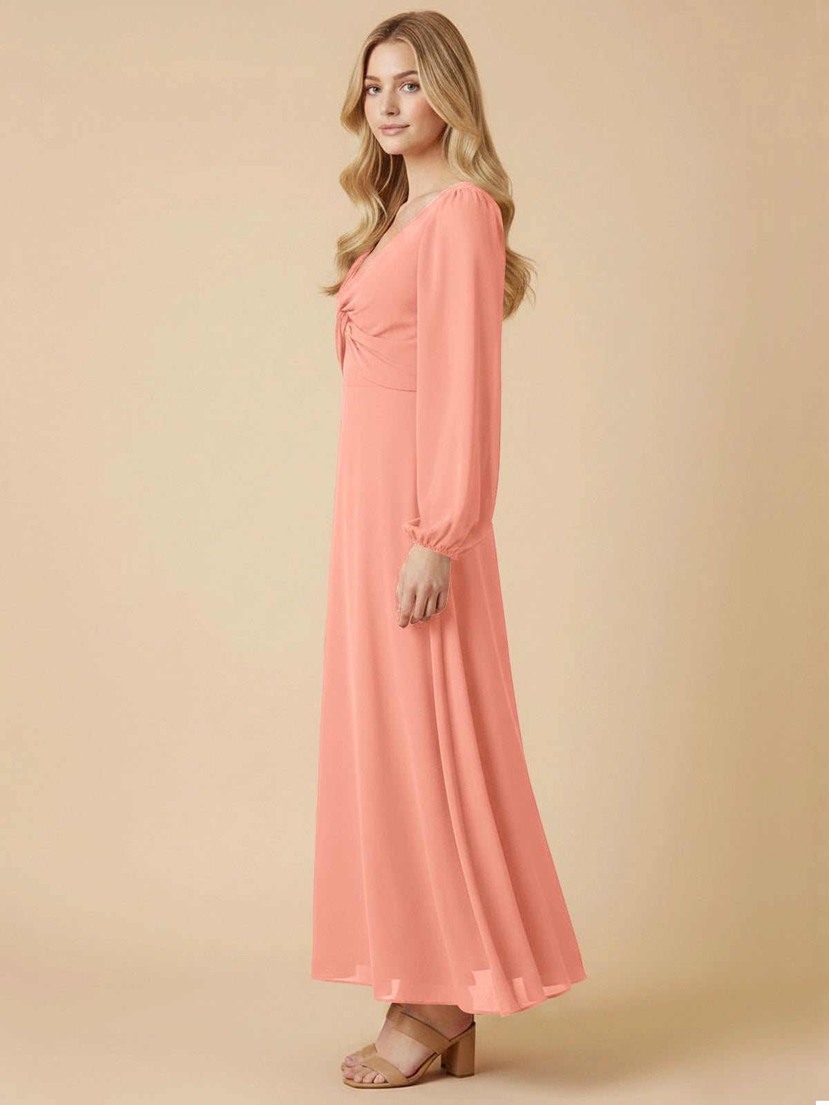 A-line Bridesmaid Dress with Long Sleeves 