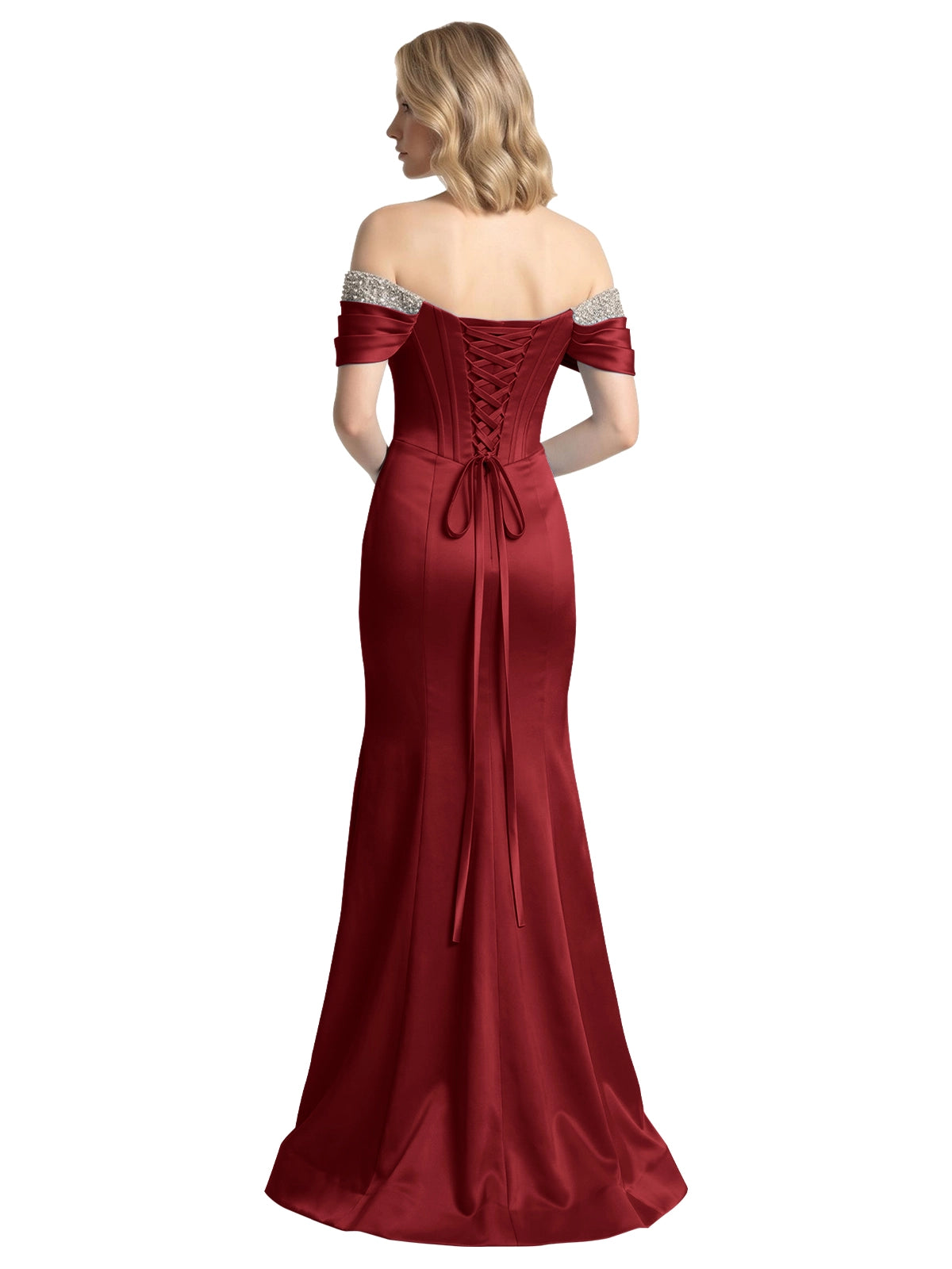 Corset Beaded Trumpet Prom Dress 