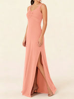 Chiffon Bridesmaid Dress with Slit 