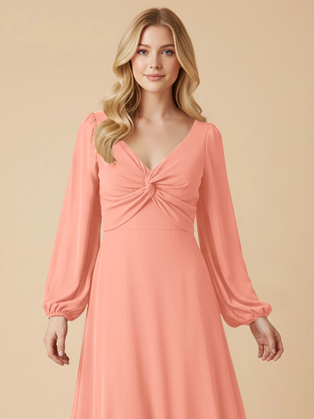 A-line Bridesmaid Dress with Long Sleeves 