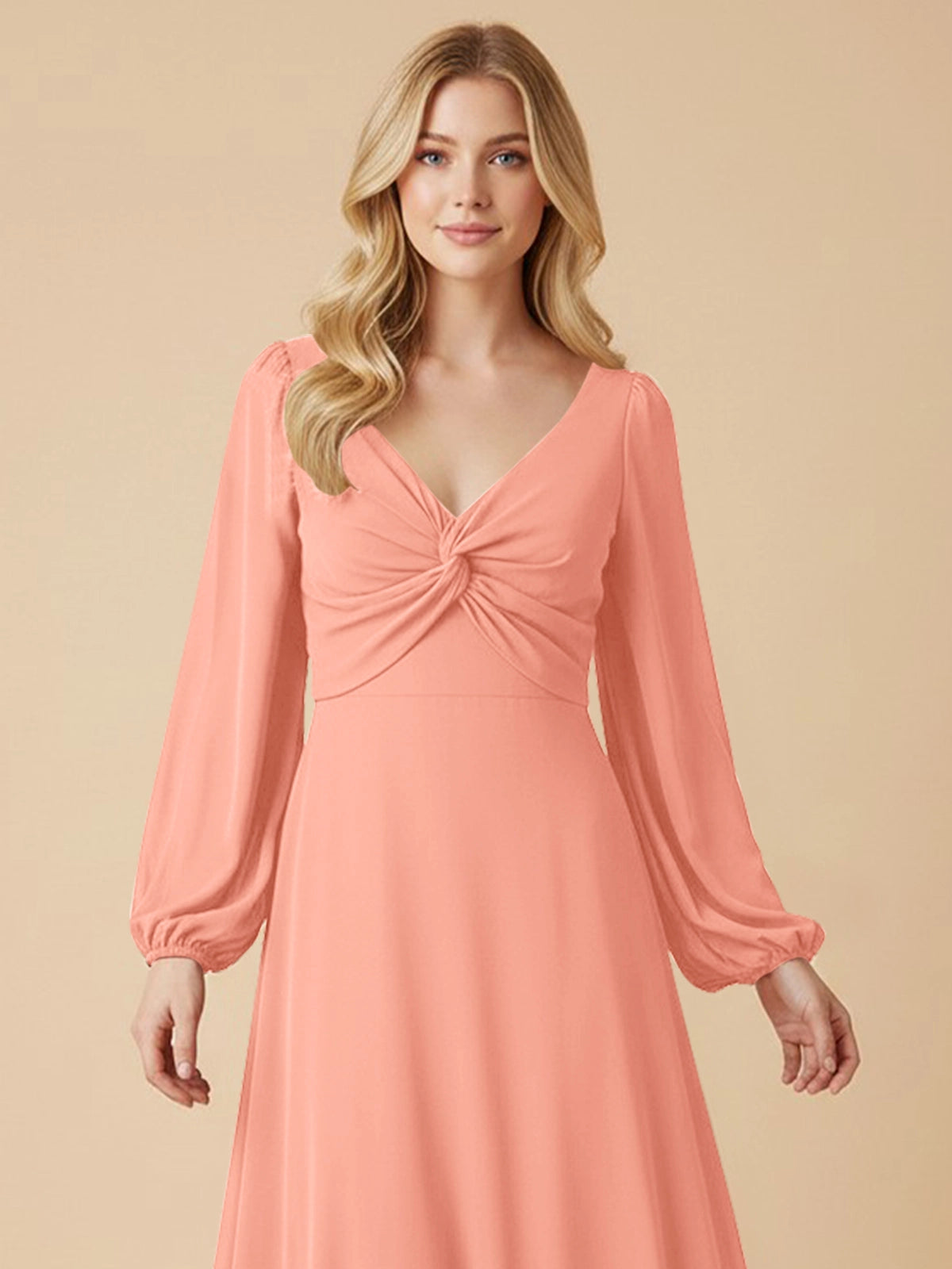 A-line Bridesmaid Dress with Long Sleeves 